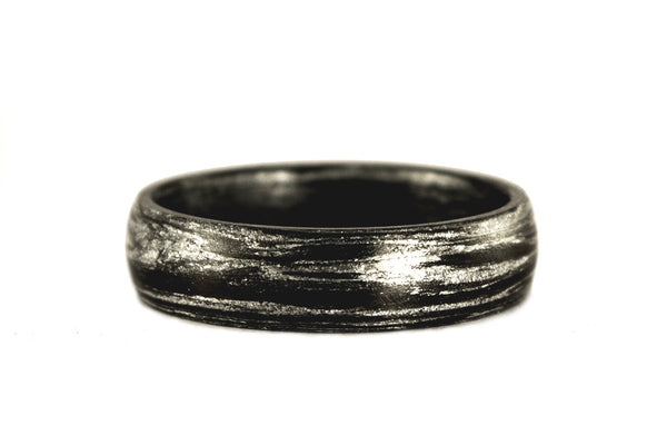 Carbon fiber and silver marbled wedding bands (00102_5N7N)