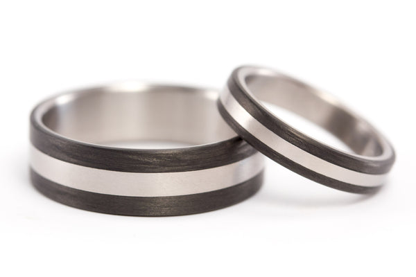 Titanium and carbon fiber wedding bands (00307_4N7N)