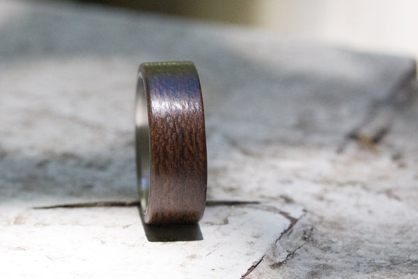 Titanium and cocobolo bentwood ring (00524_8N)