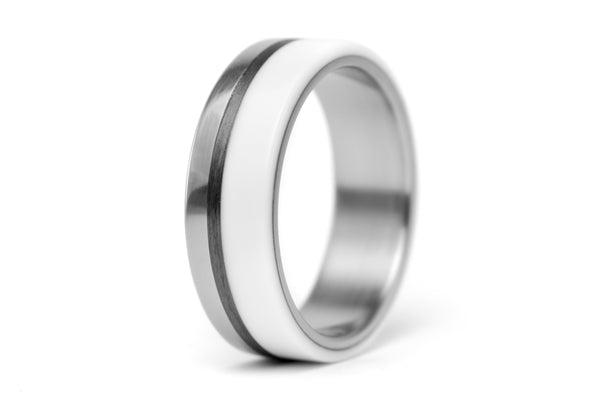 Titanium, corian and carbon fiber ring (03401_7N)