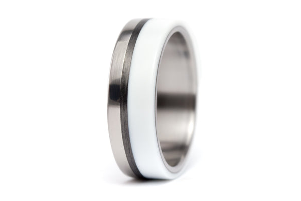 Titanium, corian and carbon fiber wedding bands (03402_4N7N)