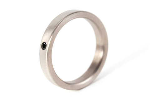 Matte titanium ring with diamond (00002_4Dn)