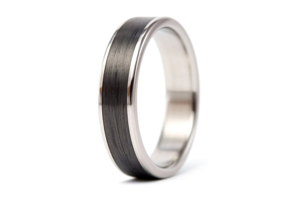 Titanium and carbon fiber wedding bands (00333_4N7N)