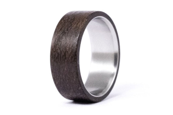 Titanium and cocobolo bentwood ring (00524_8N)