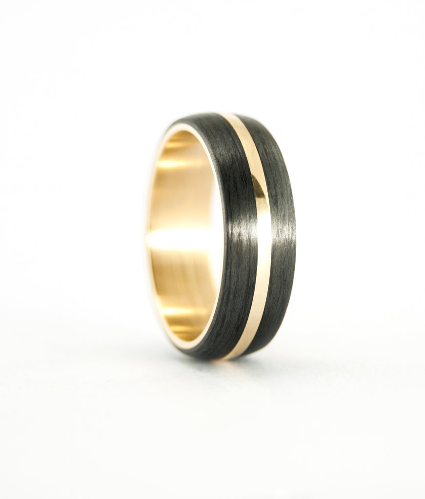 6mm Gold-plated titanium and Carbon ring – Gemini Official