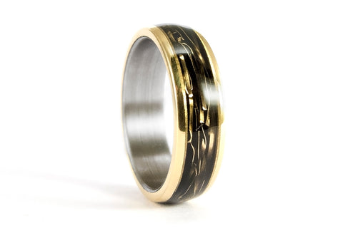 18ct gold and titanium ring (04706_6N)