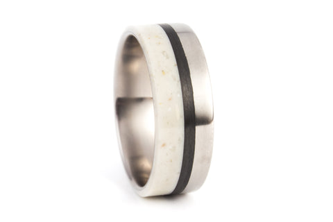 Titanium, corian and carbon fiber ring(03400_8N)
